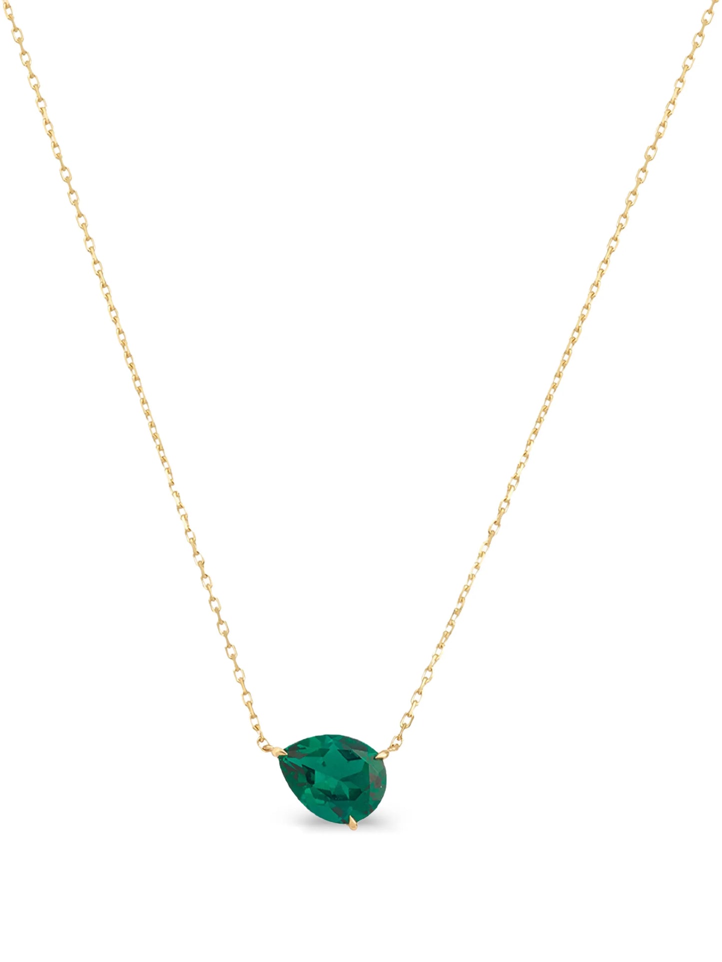 9CT yellow gold Iris emerald necklace