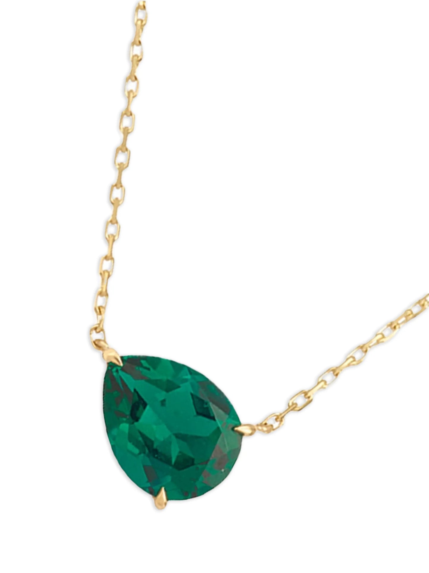 9CT yellow gold Iris emerald necklace