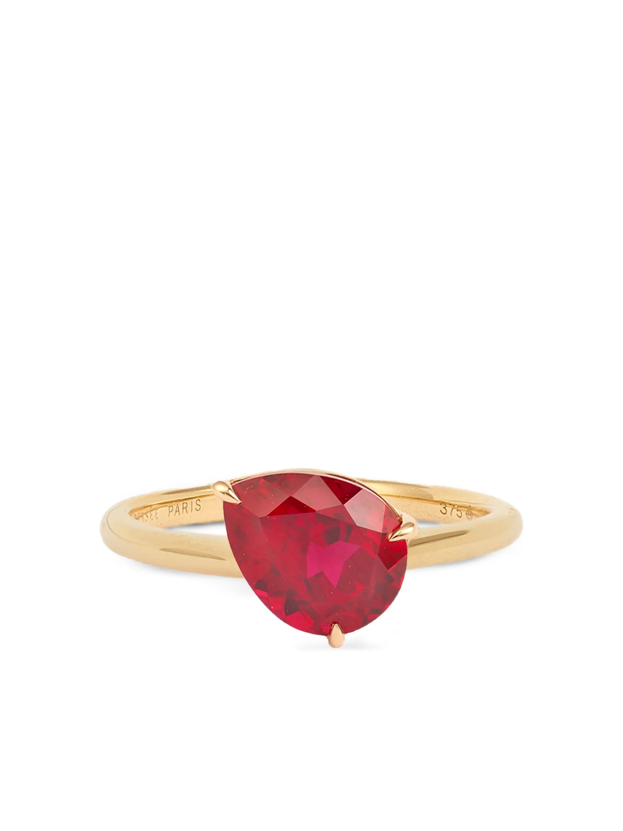 9K yellow gold Iris ruby ring