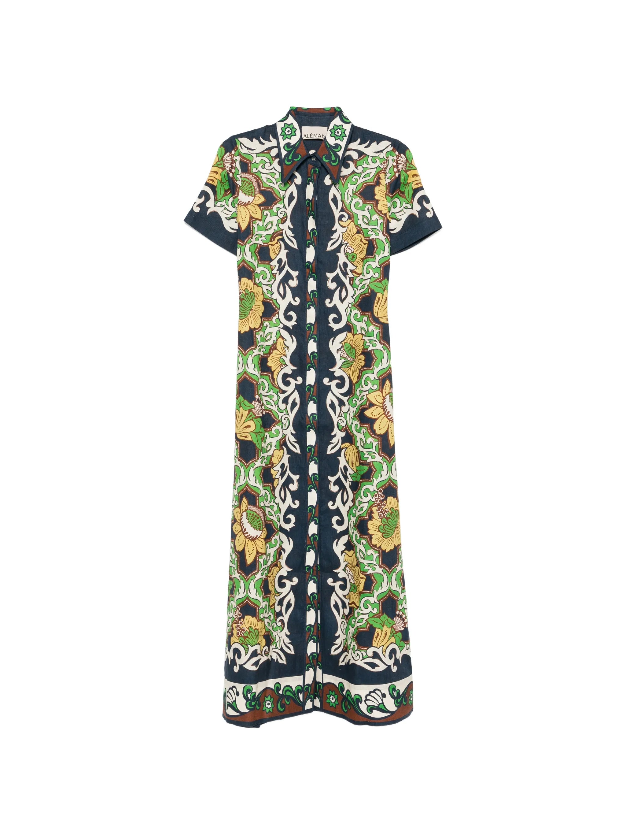 Liana floral-print shirt midi dress