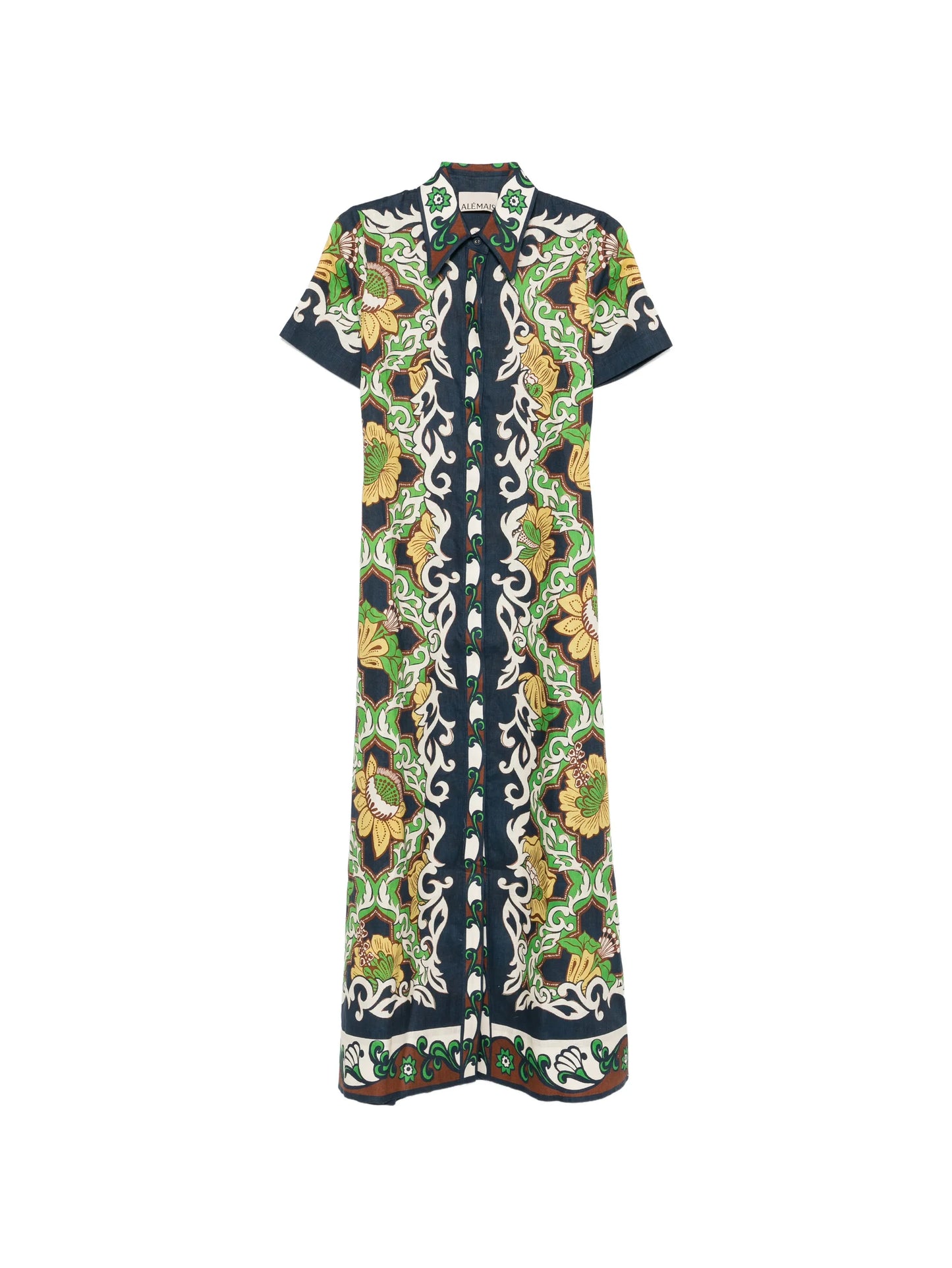 Liana floral-print shirt midi dress