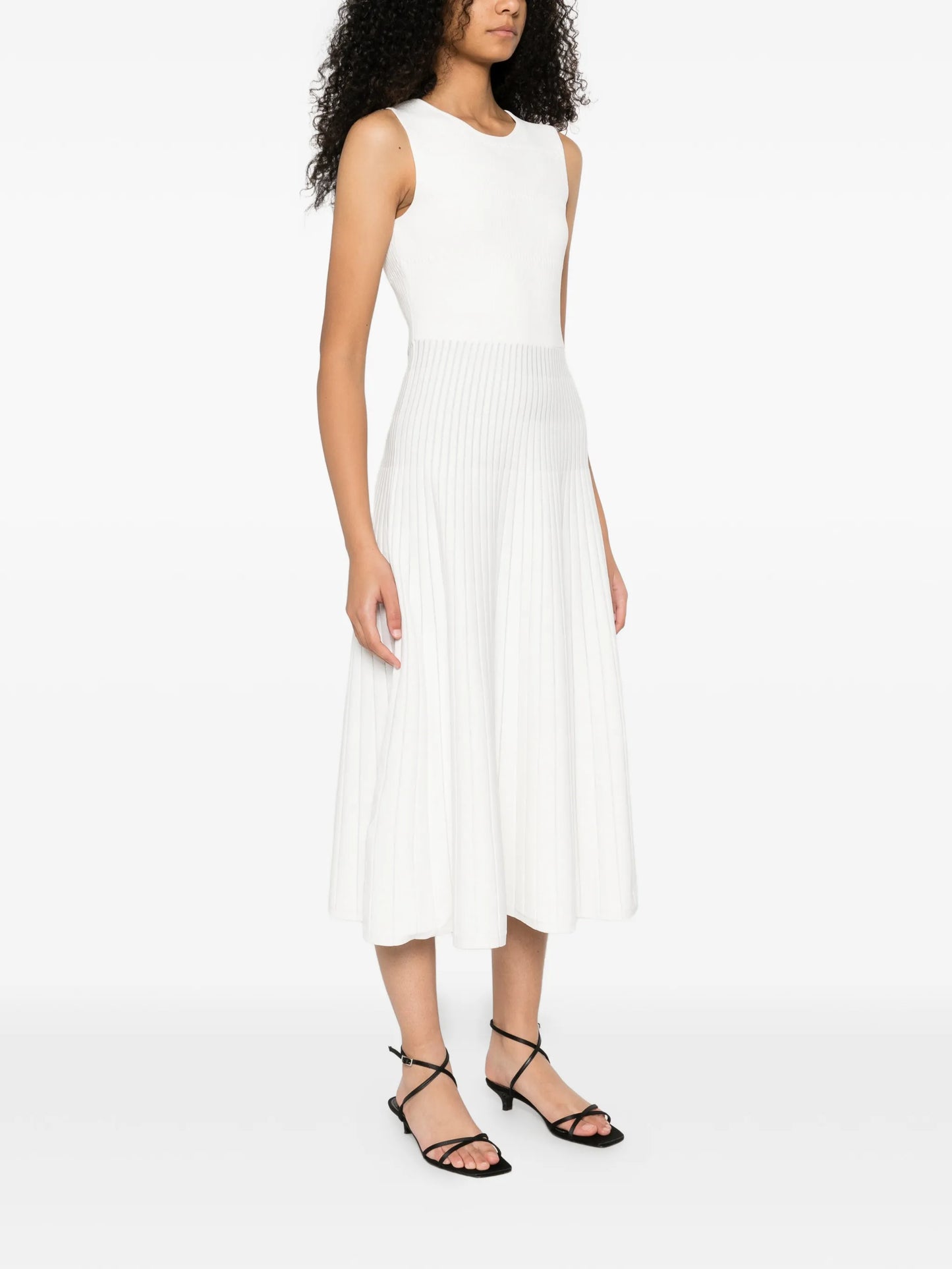 pleated A-line dress