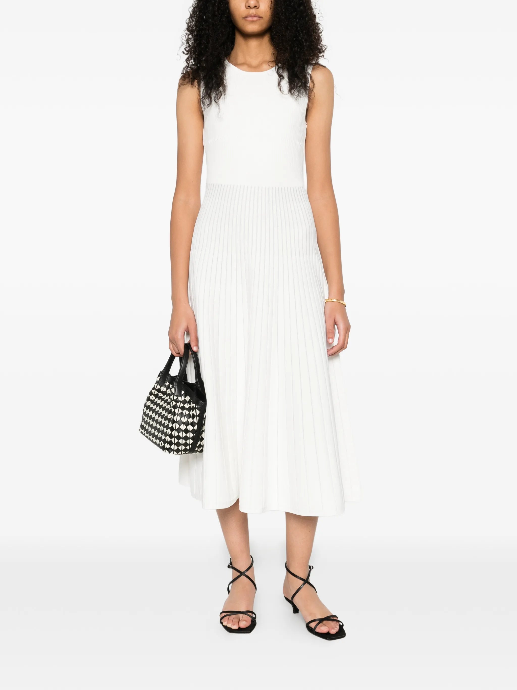 pleated A-line dress