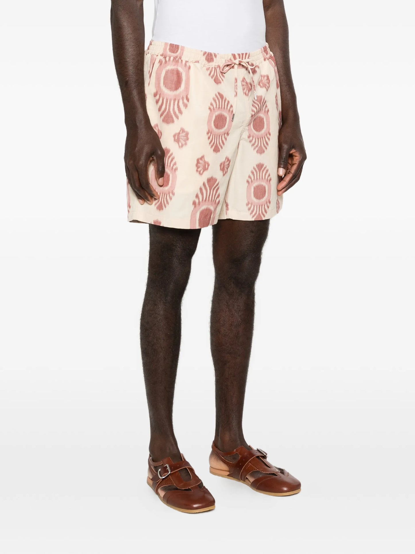 Volta patterned drawstring shorts