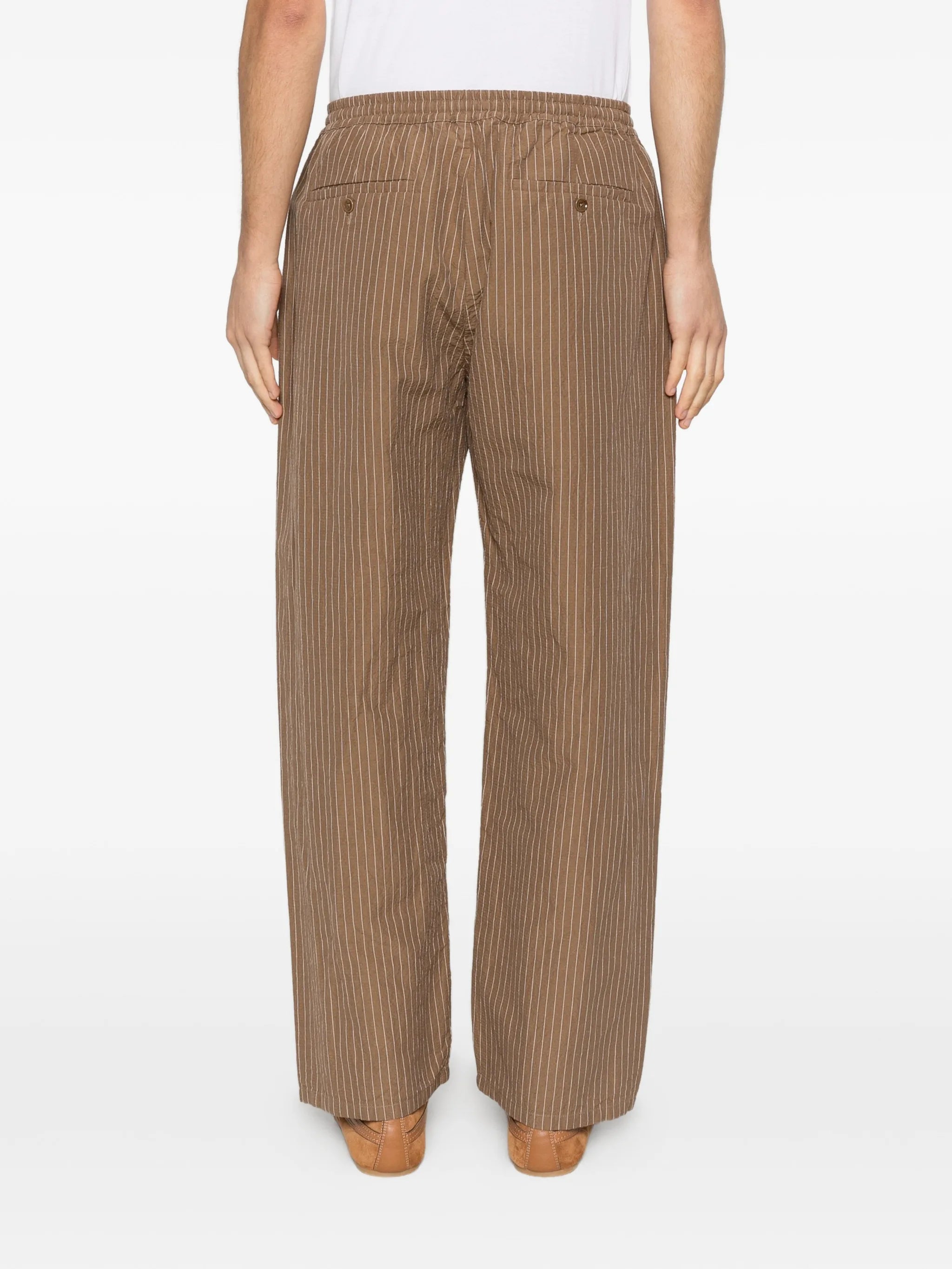 Samurai stripe drawstring trousers
