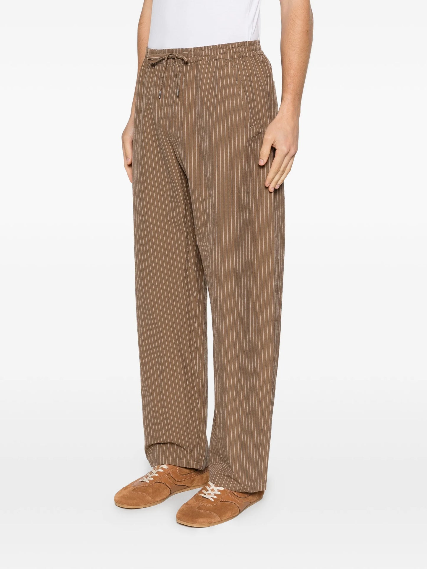 Samurai stripe drawstring trousers