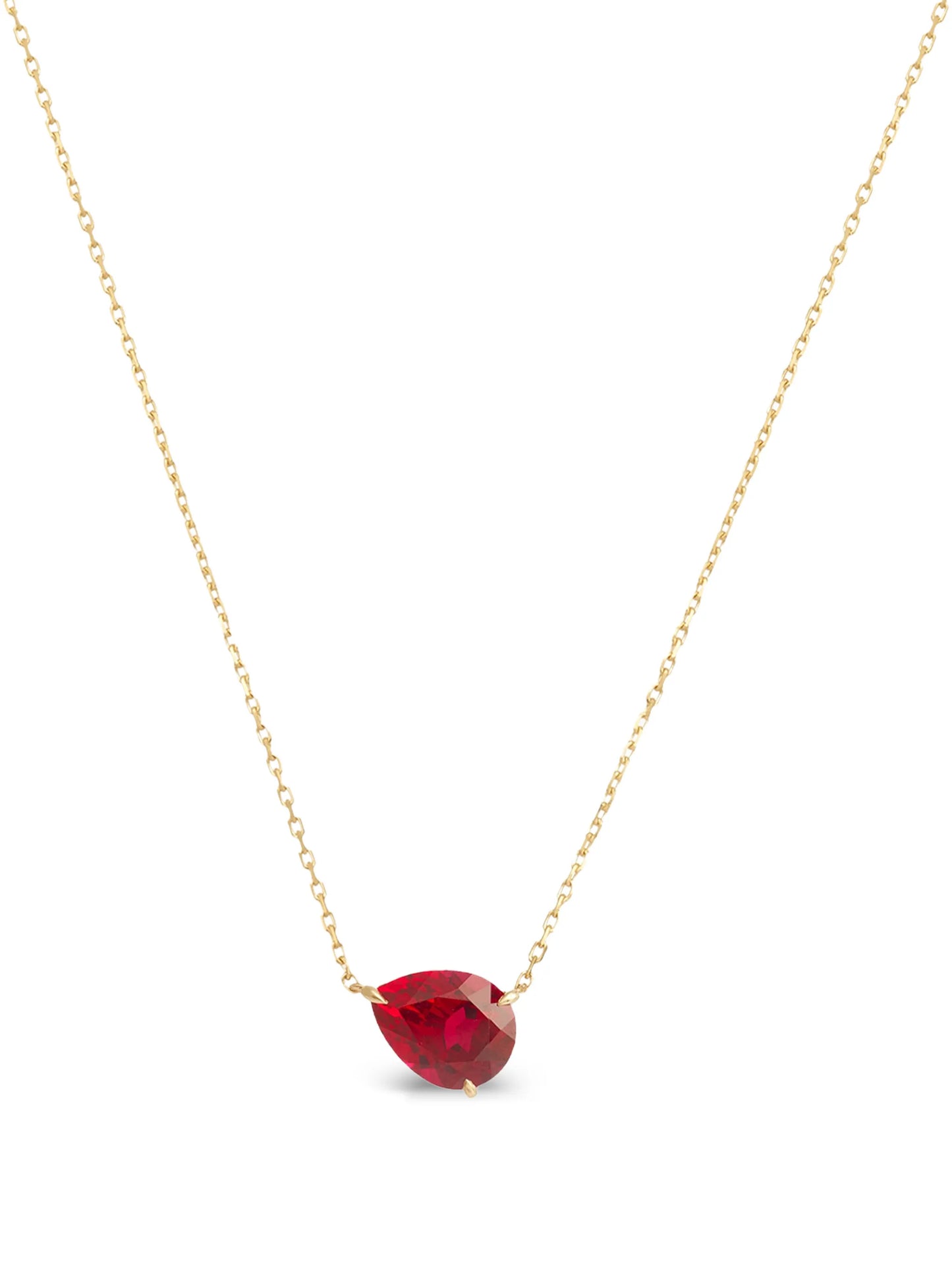 9K yellow gold Iris ruby necklace