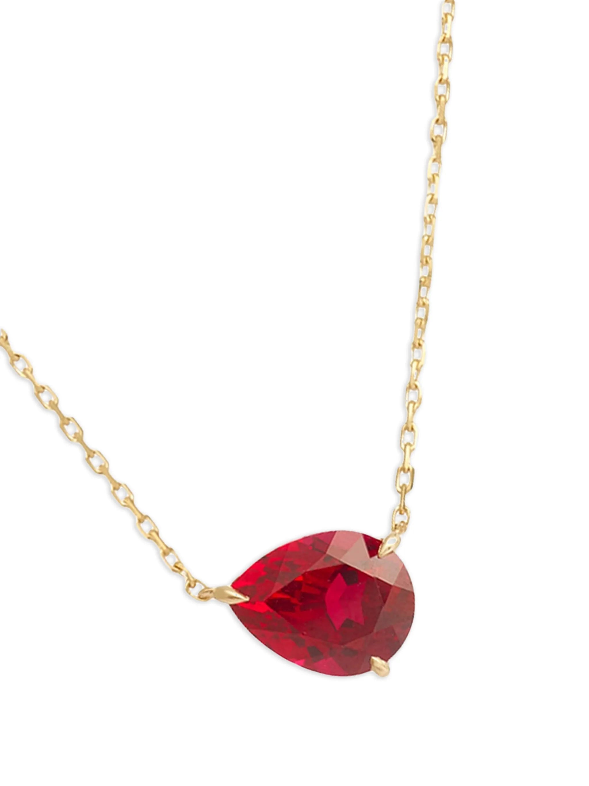 9CT yellow gold Iris ruby necklace