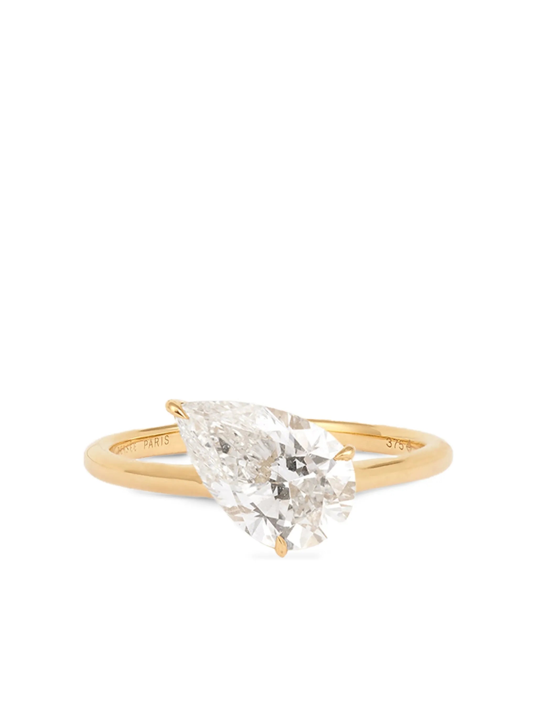 9K yellow gold Iris diamond ring