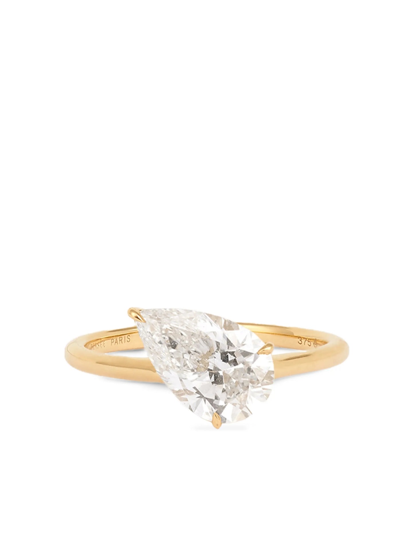 9K yellow gold Iris diamond ring