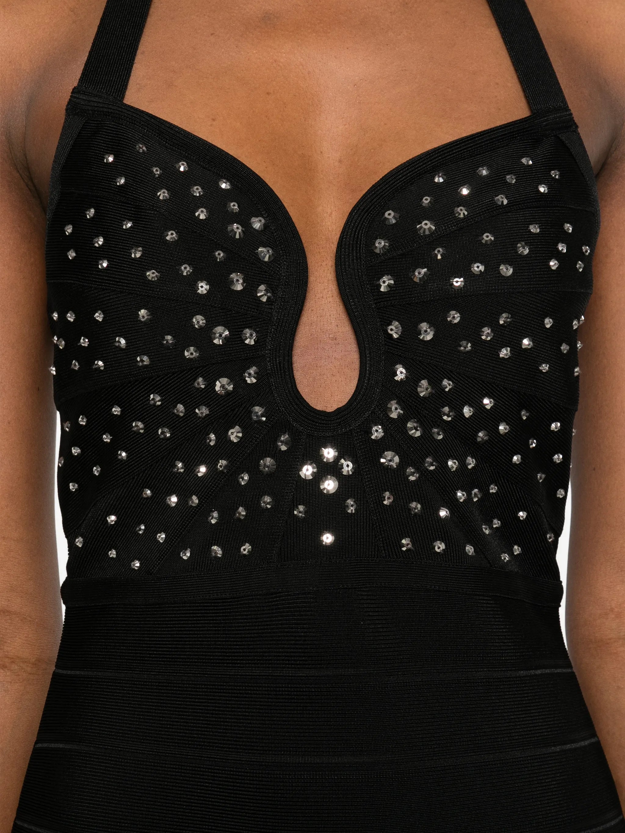 Reina Gown embellished halter-neck midi dress