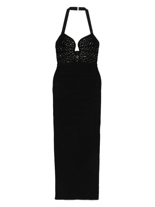 Reina Gown embellished halter-neck midi dress