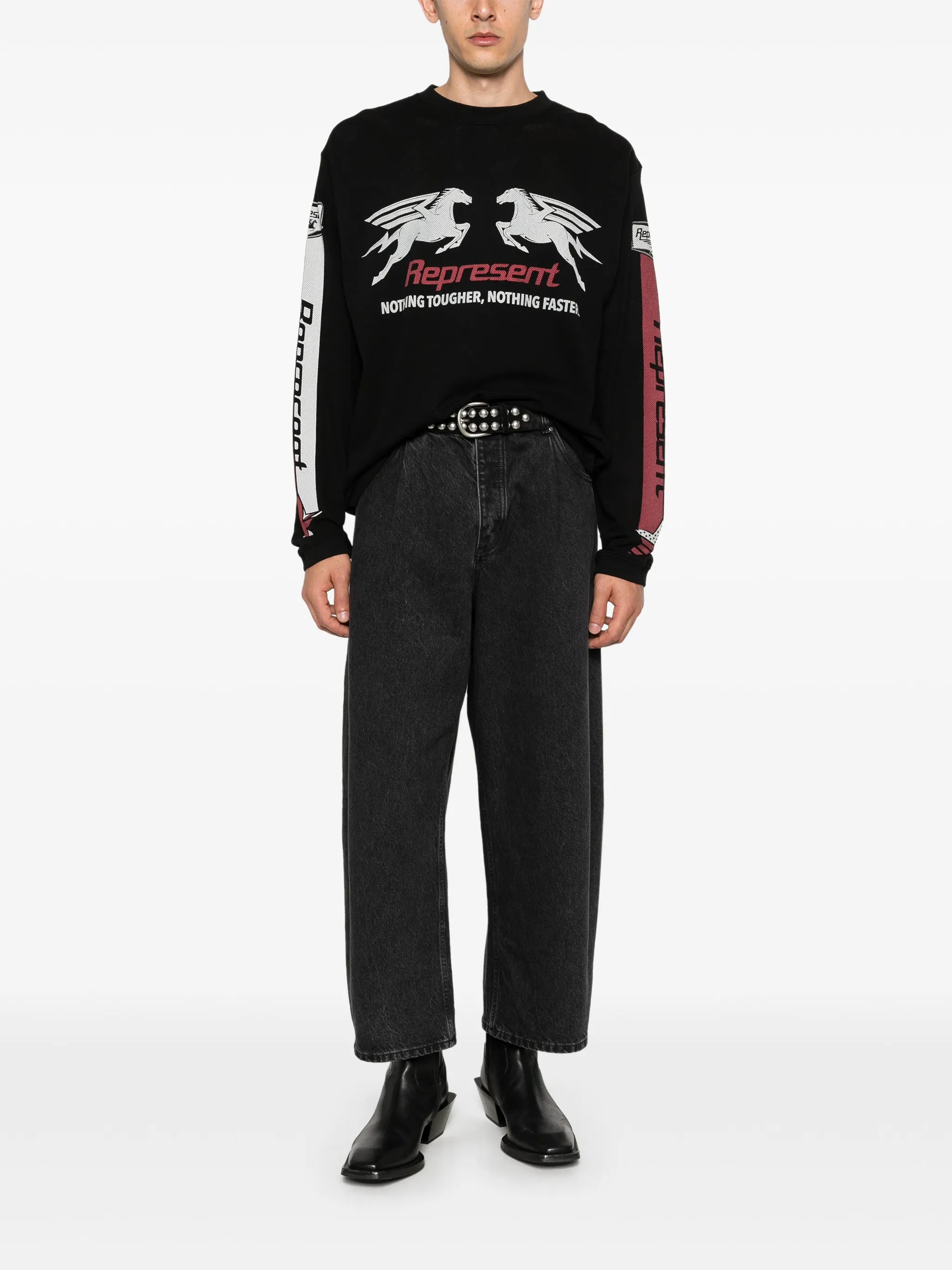 mesh pegasus long-sleeve T-shirt