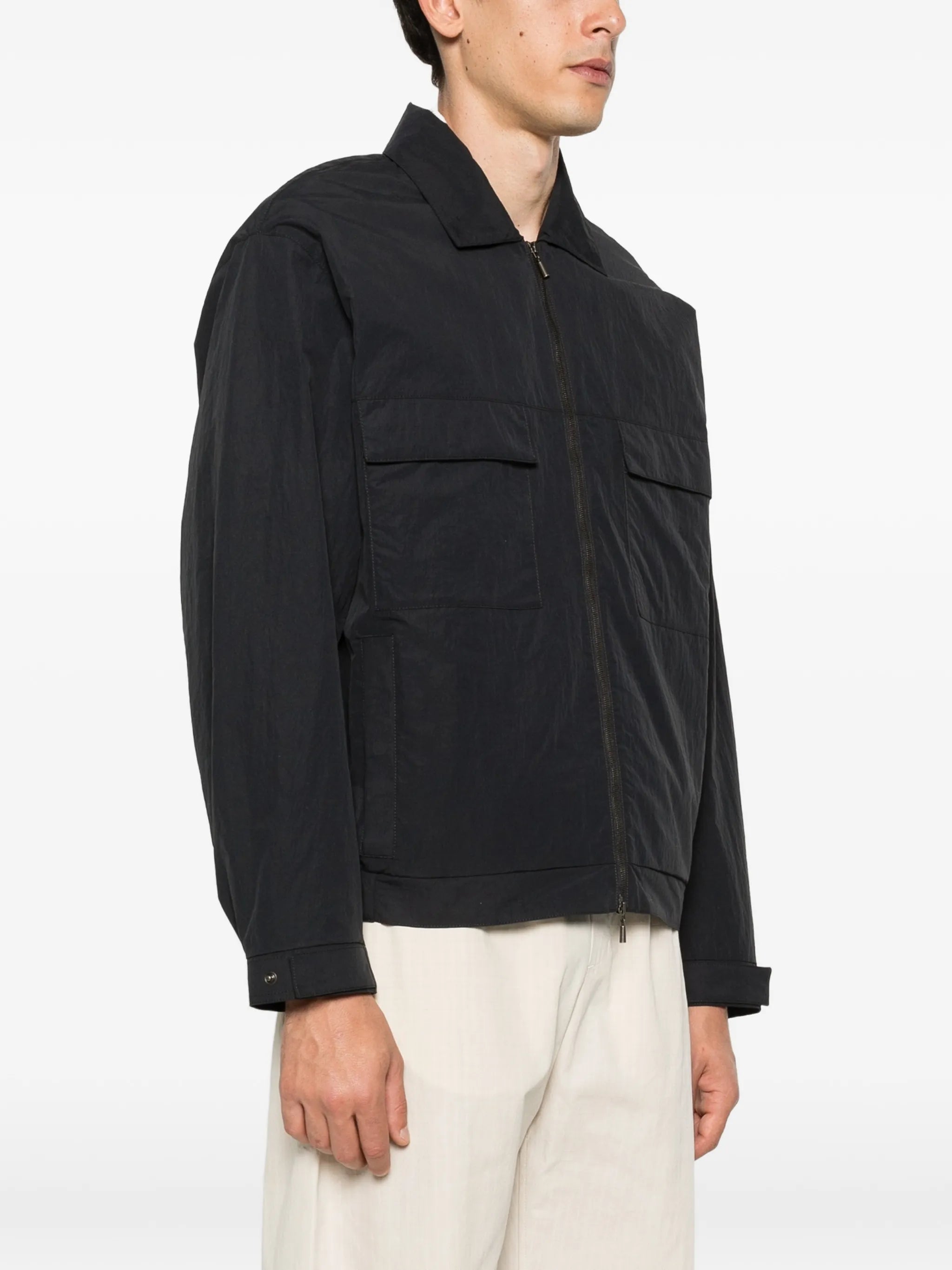 Embu patch pocket zip jacket