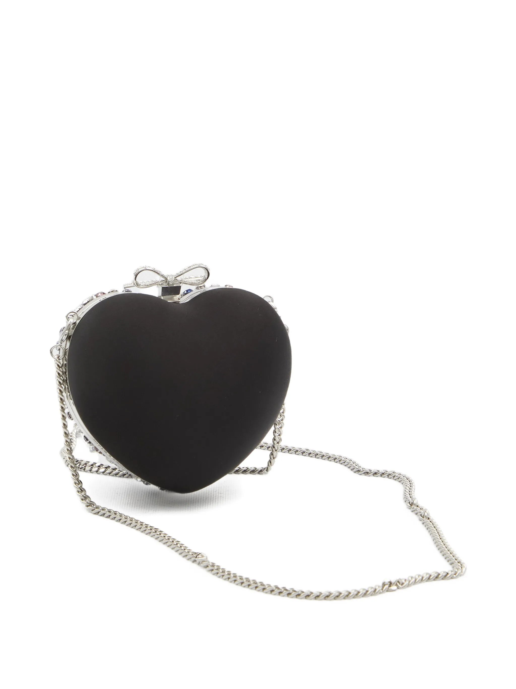 crystal-embellished heart clutch bag