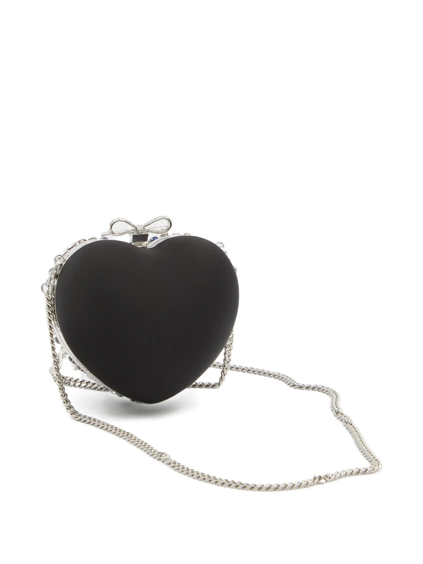 crystal-embellished heart clutch bag