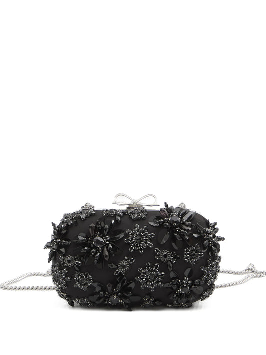 floral crystal clutch bag
