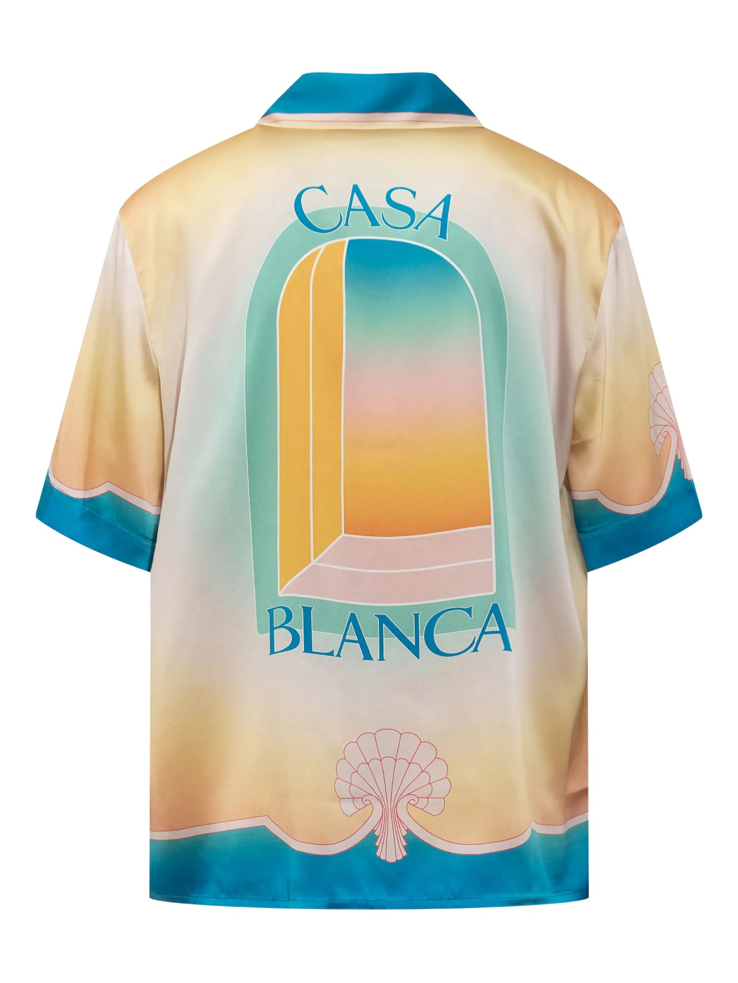 cuban-collar satin shirt