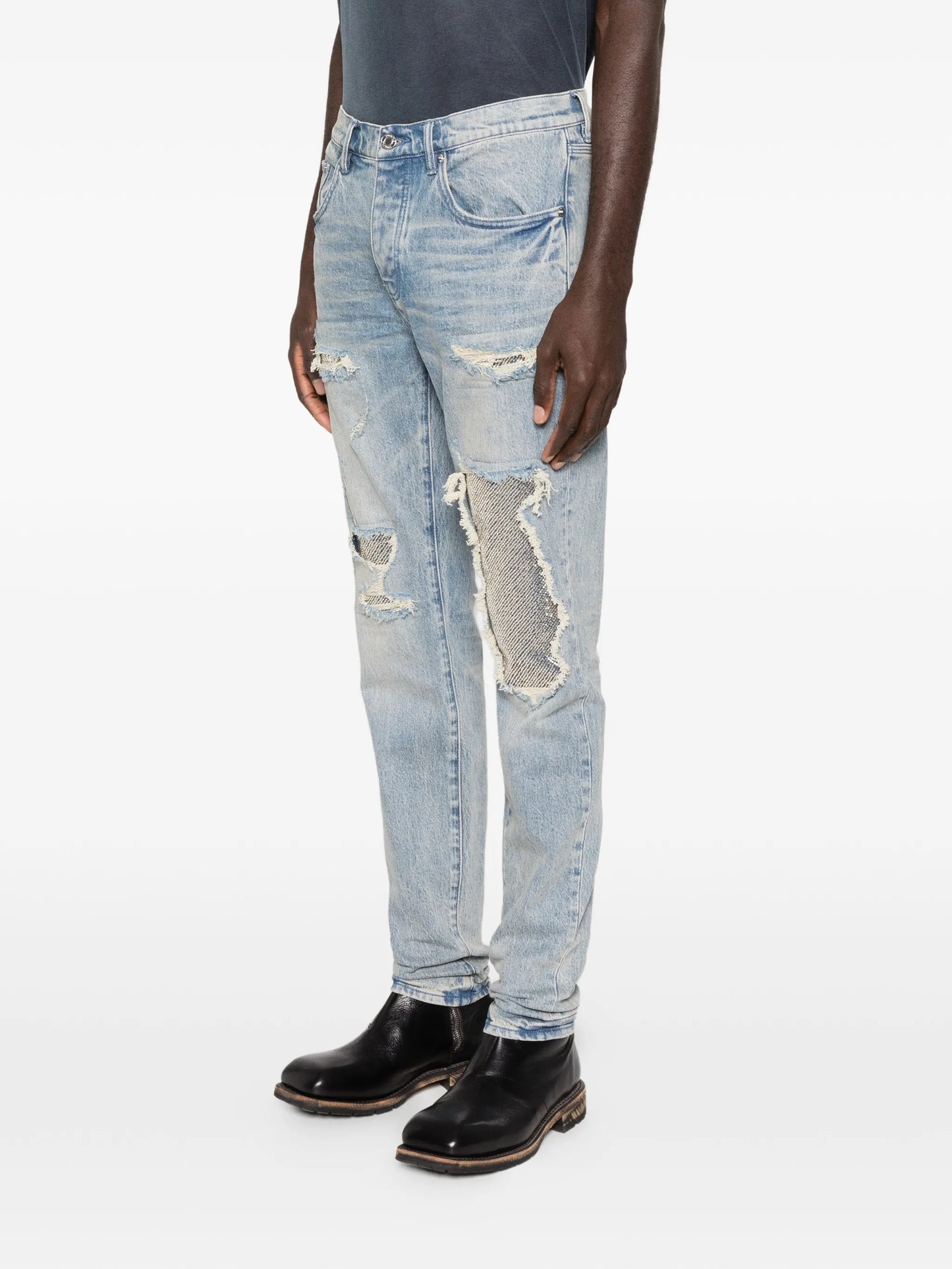 sequin-embellished denim jeans