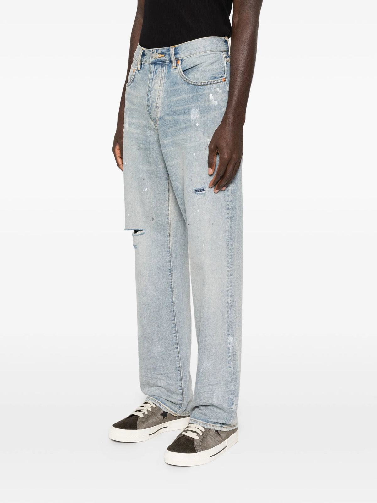painted distressed jeans