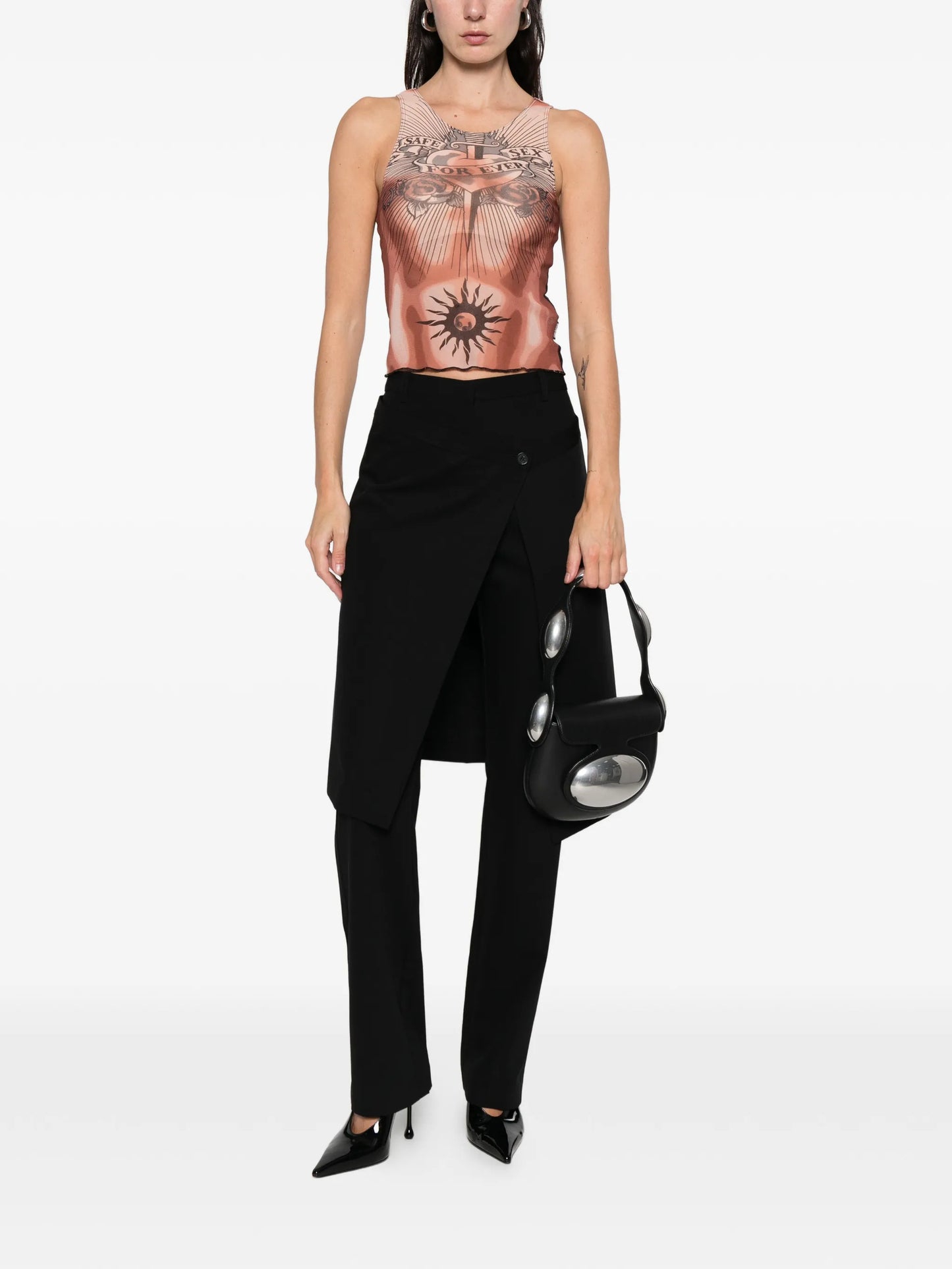 graphic-print tank top