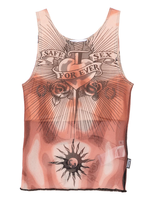 graphic-print tank top