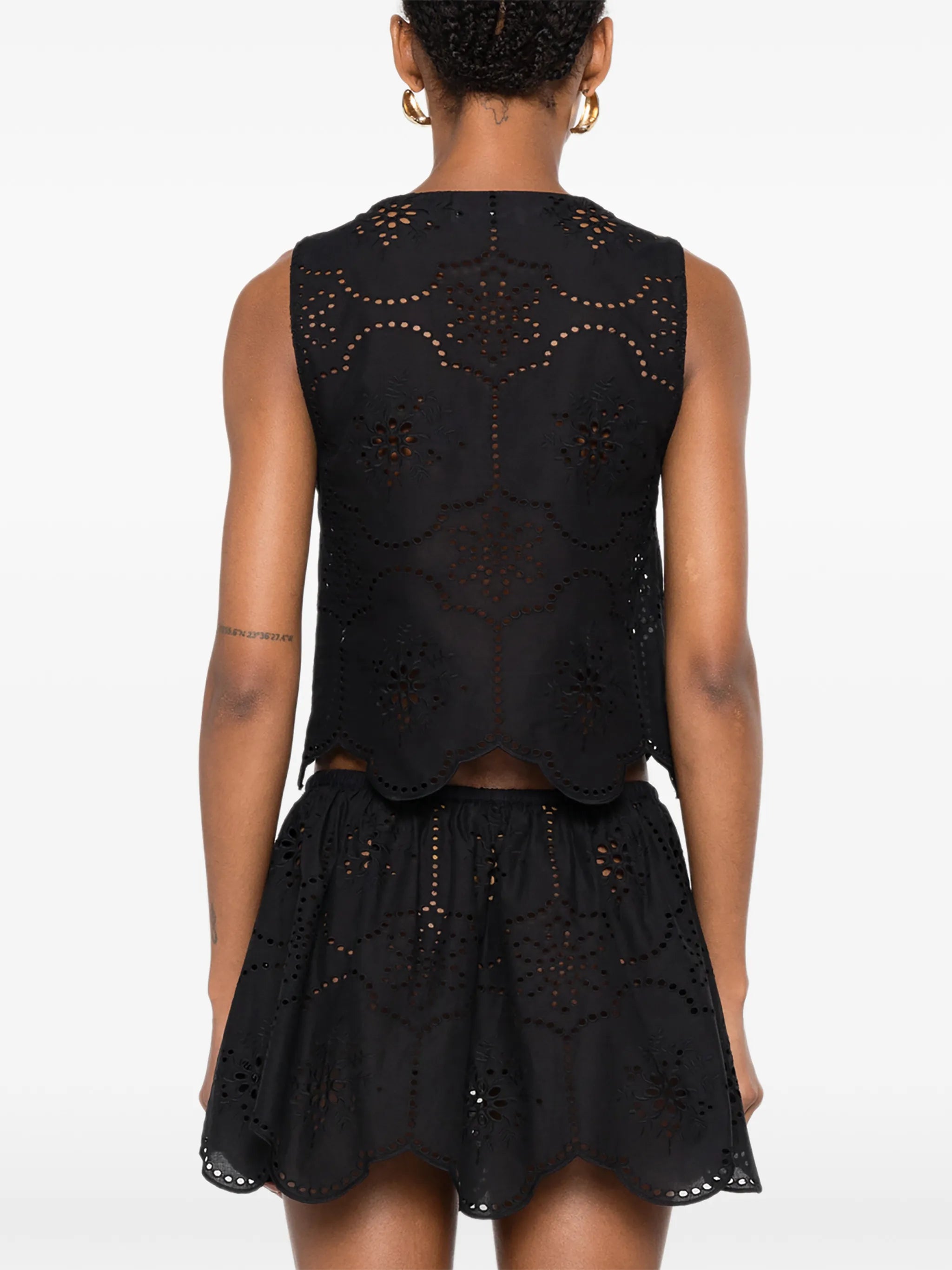 broderie-anglaise tie-fastening top