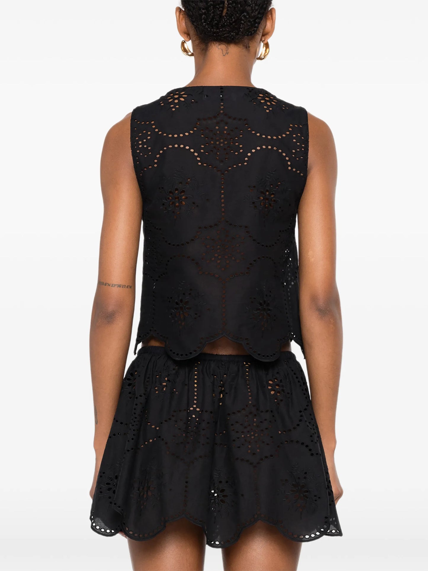 broderie-anglaise tie-fastening top