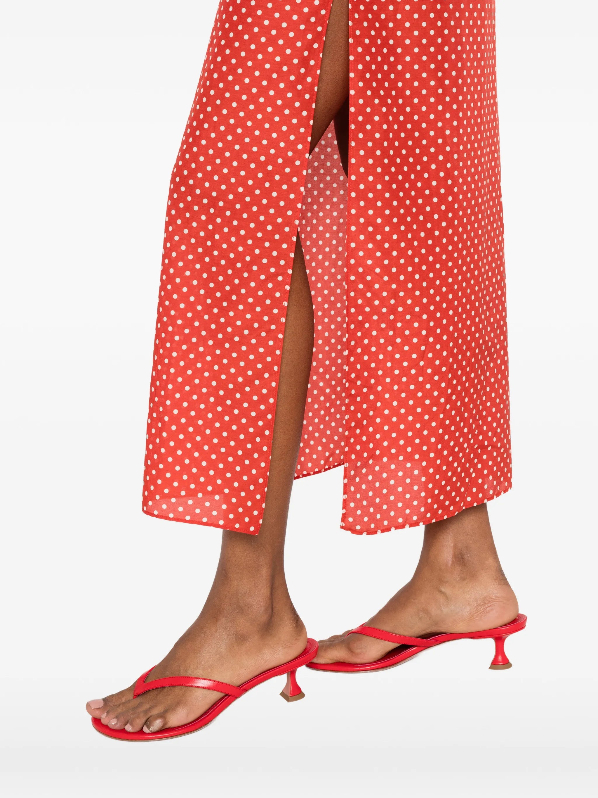 polka dot midi dress