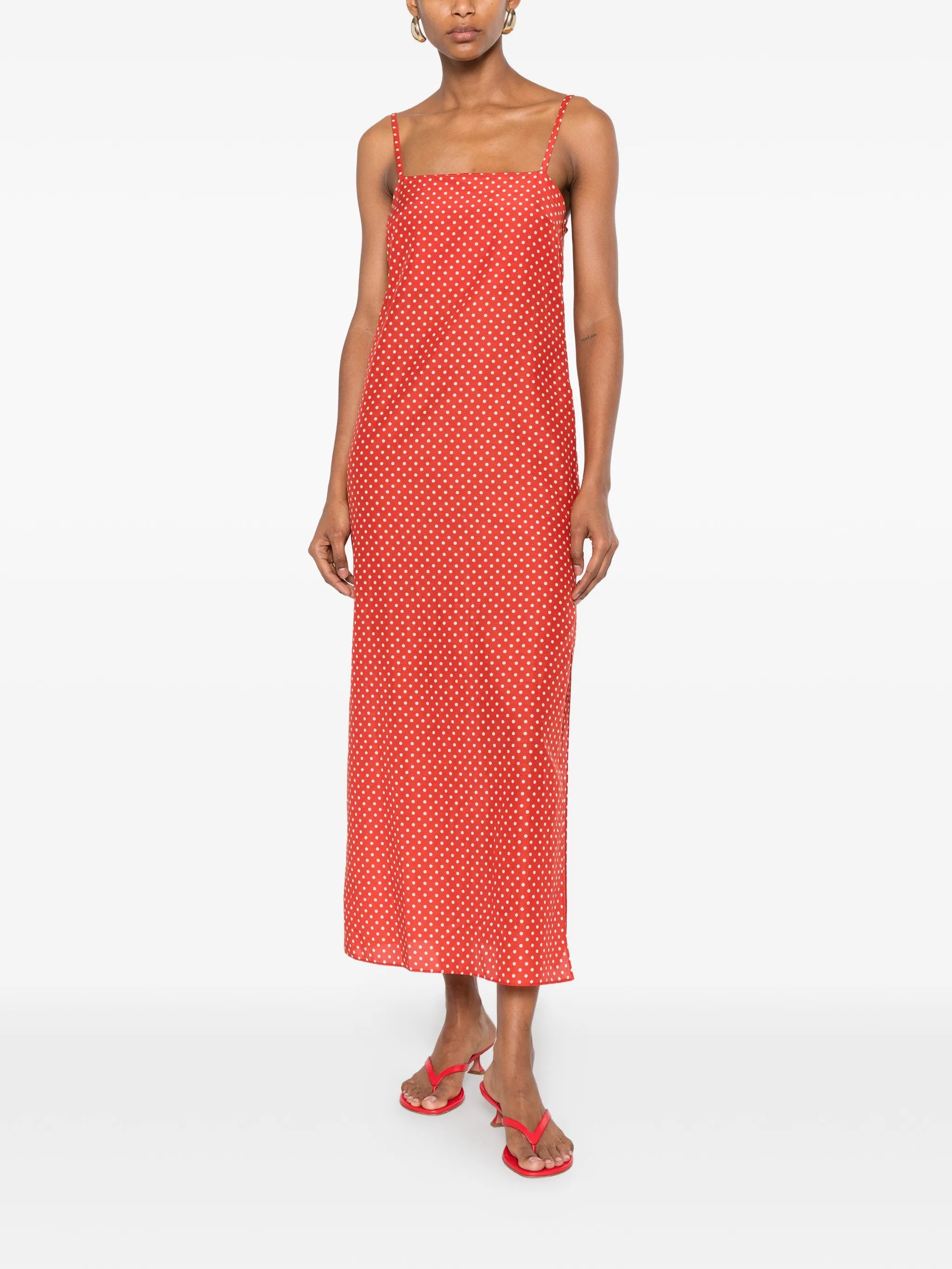 polka dot midi dress