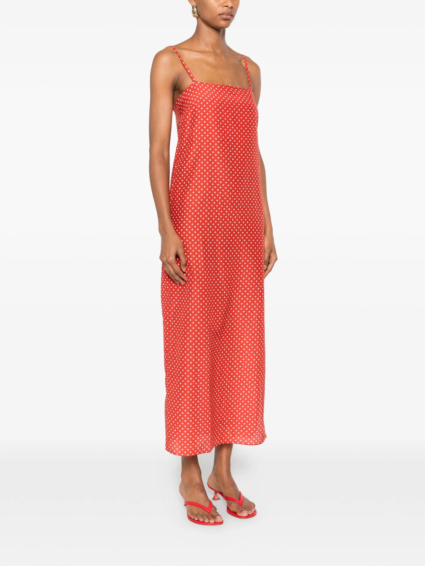 polka dot midi dress