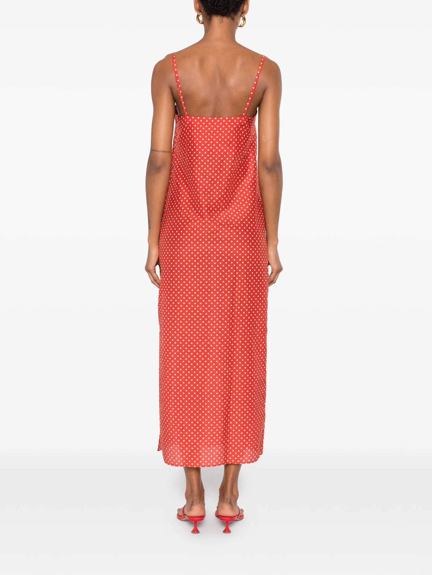 polka dot midi dress