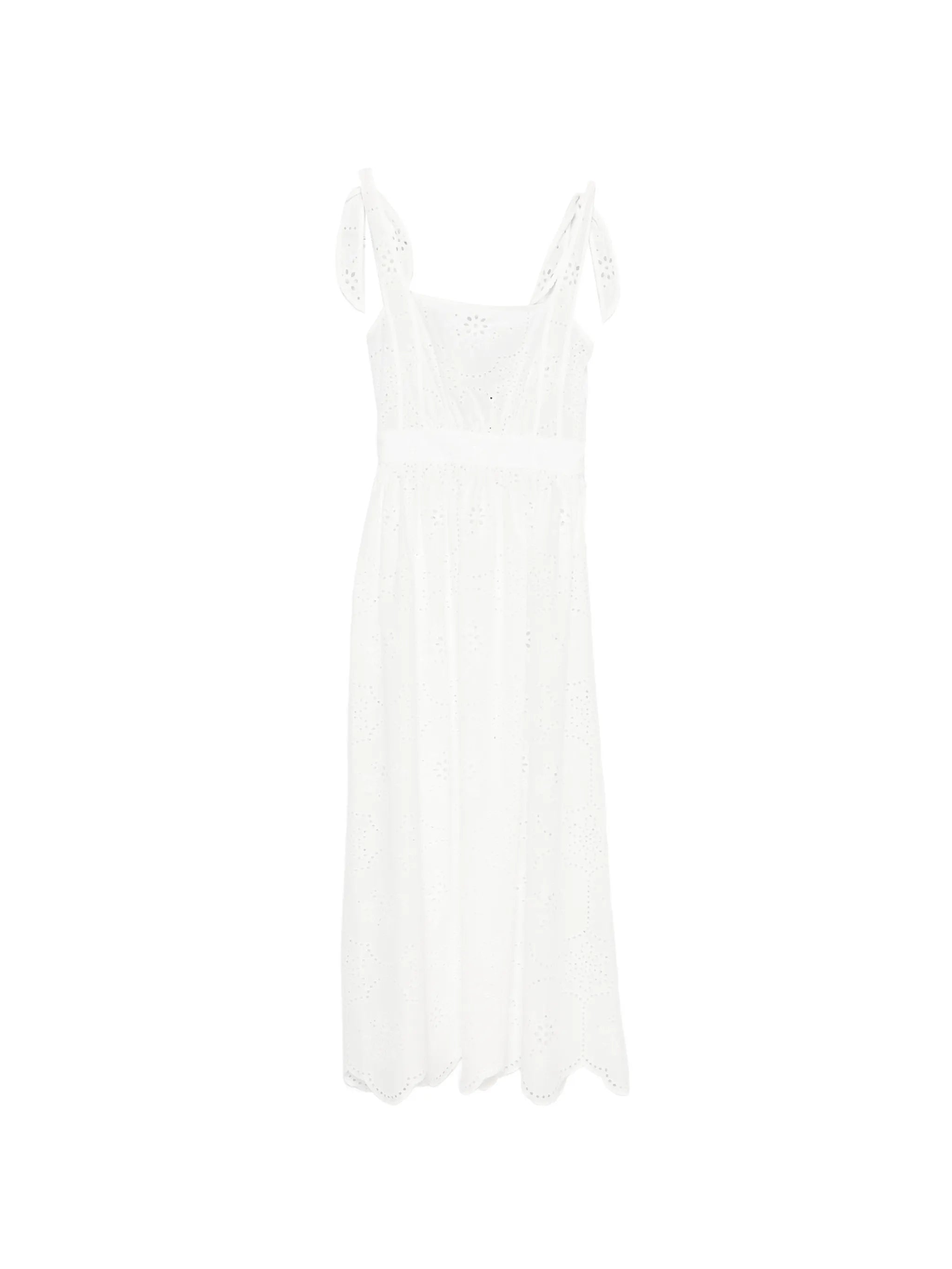 broderie-anglaise apron maxi dress