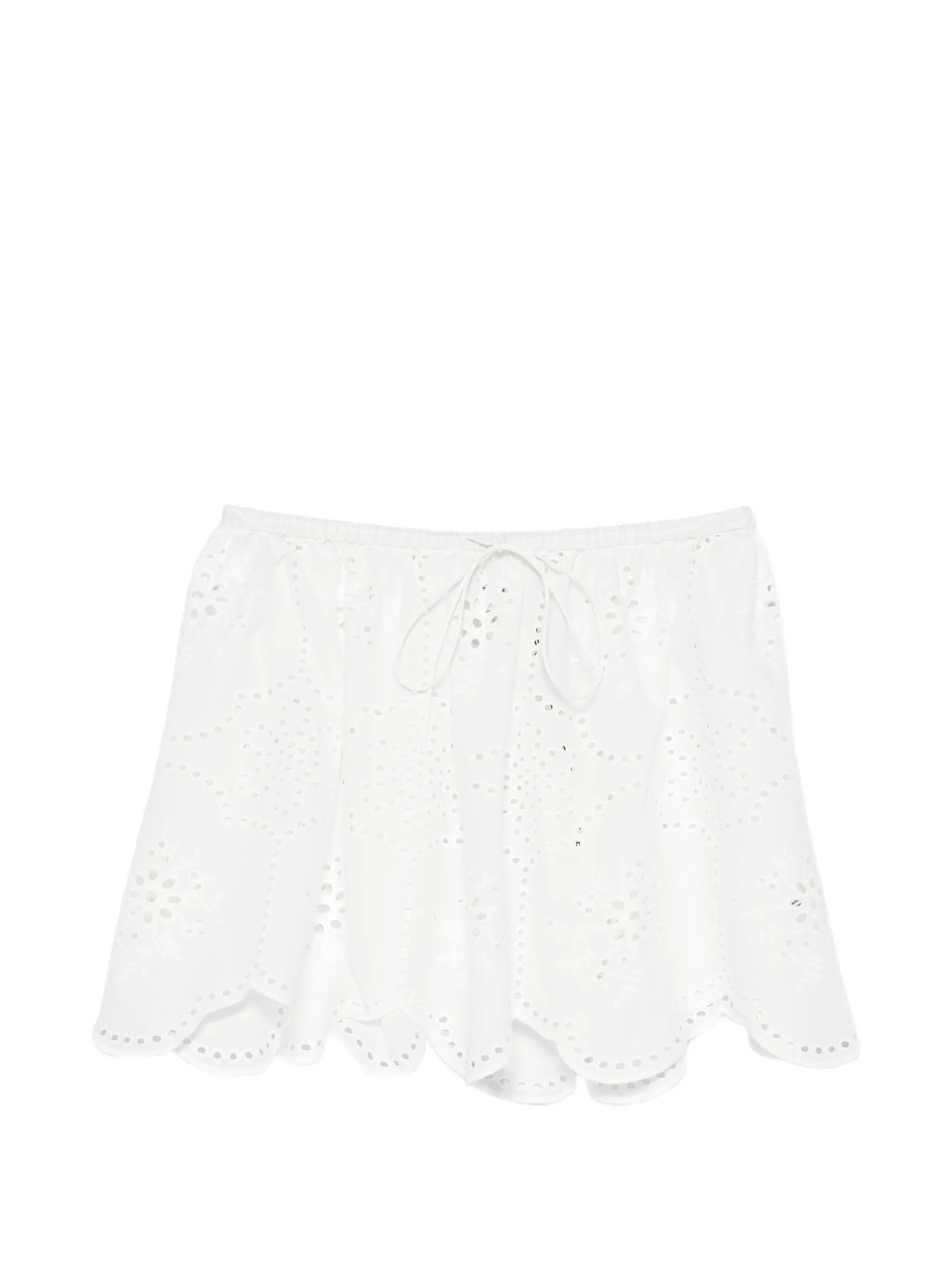 broderie-anglaise mini skirt