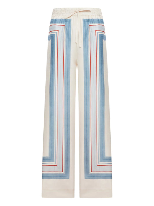 striped drawstring trousers