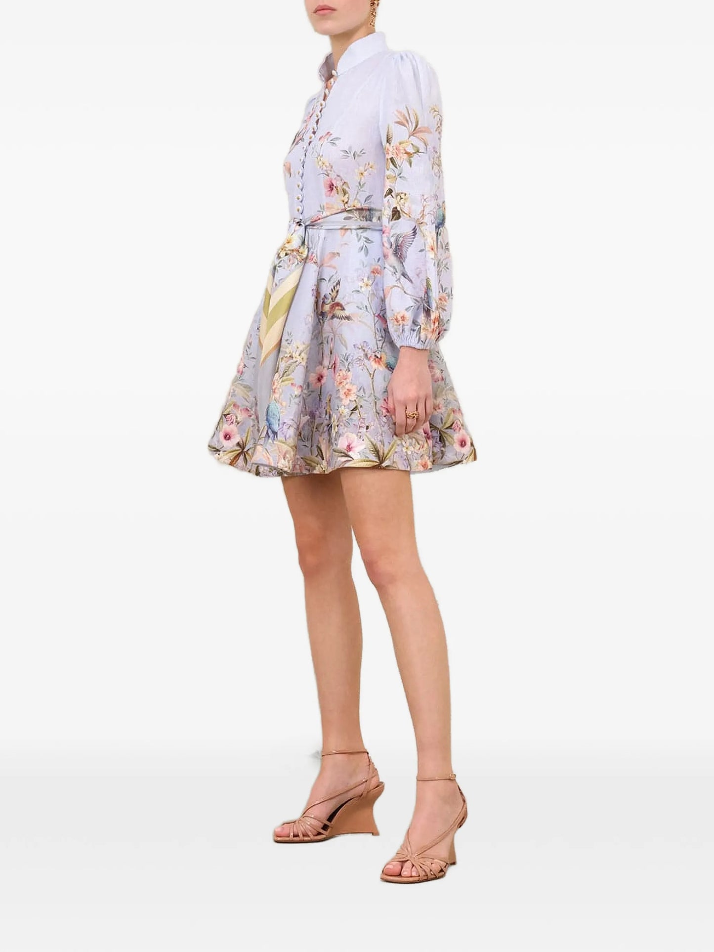 Rebellion button floral mini dress