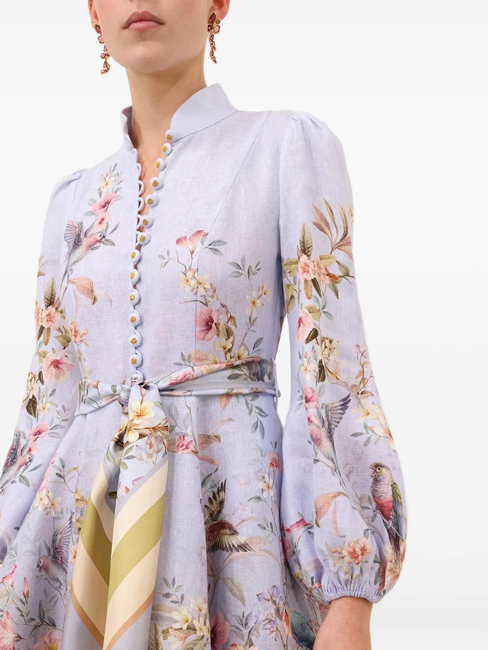 Rebellion button floral mini dress