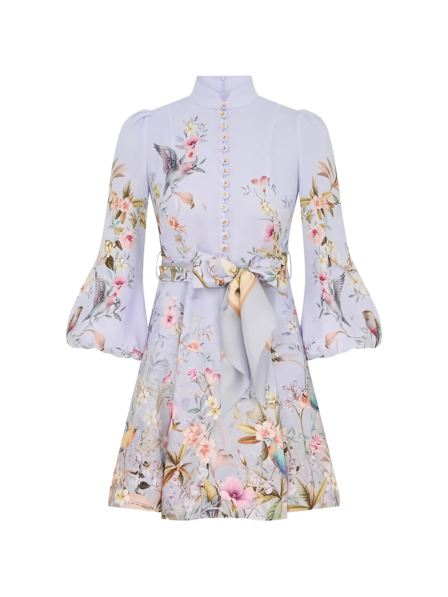 Rebellion button floral mini dress