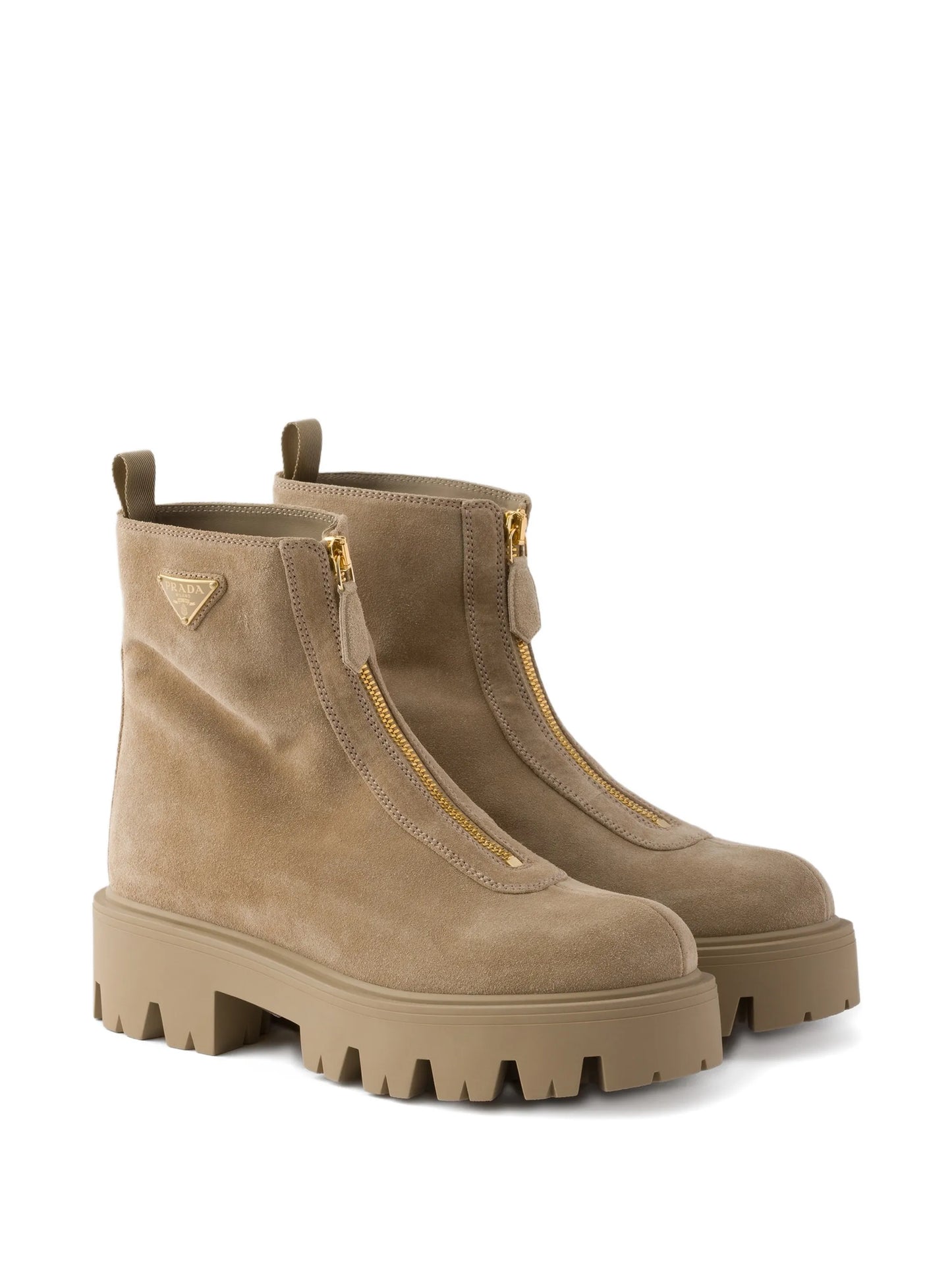 suede booties with zip