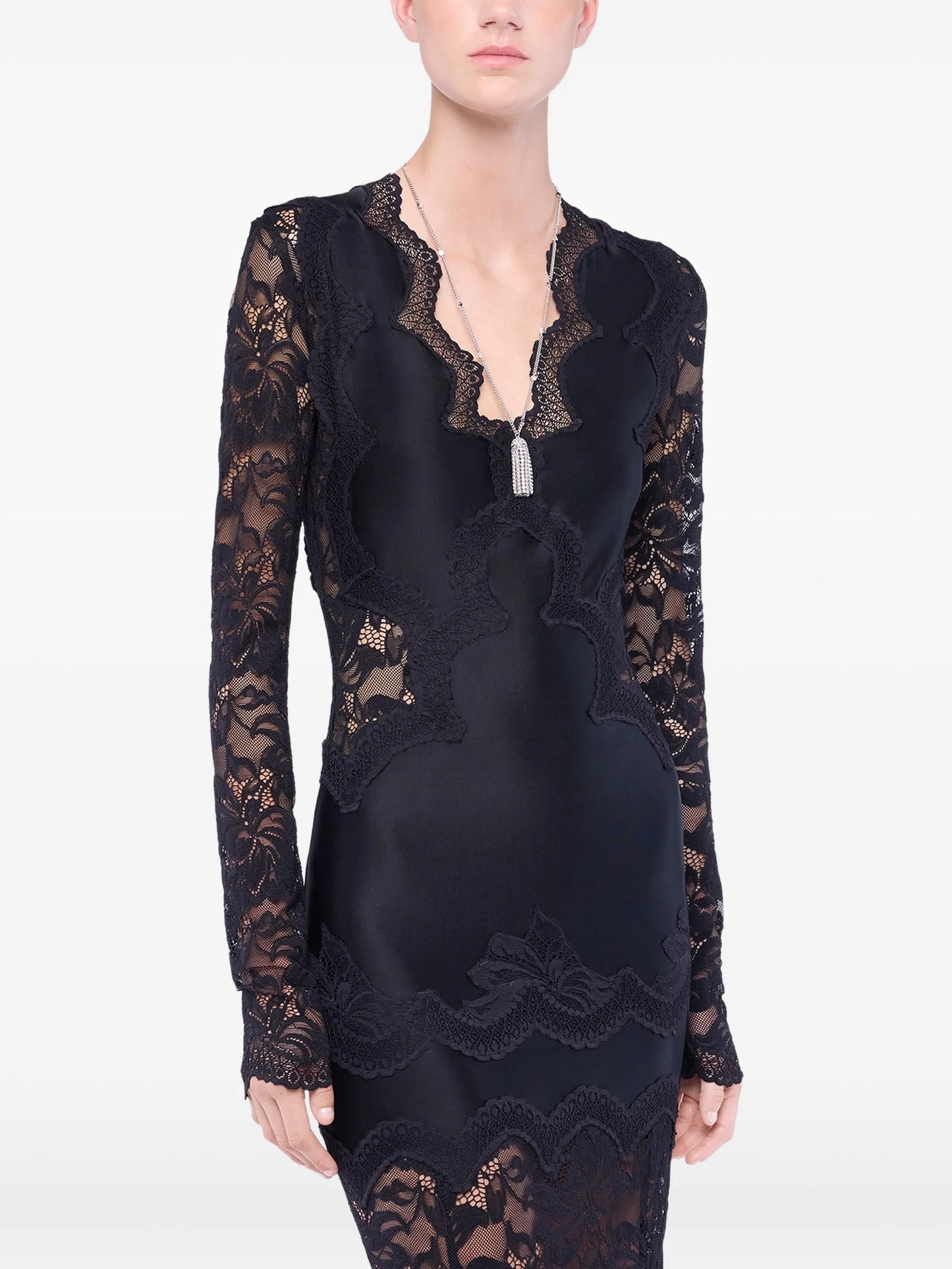 maxi long-sleeve lace dress