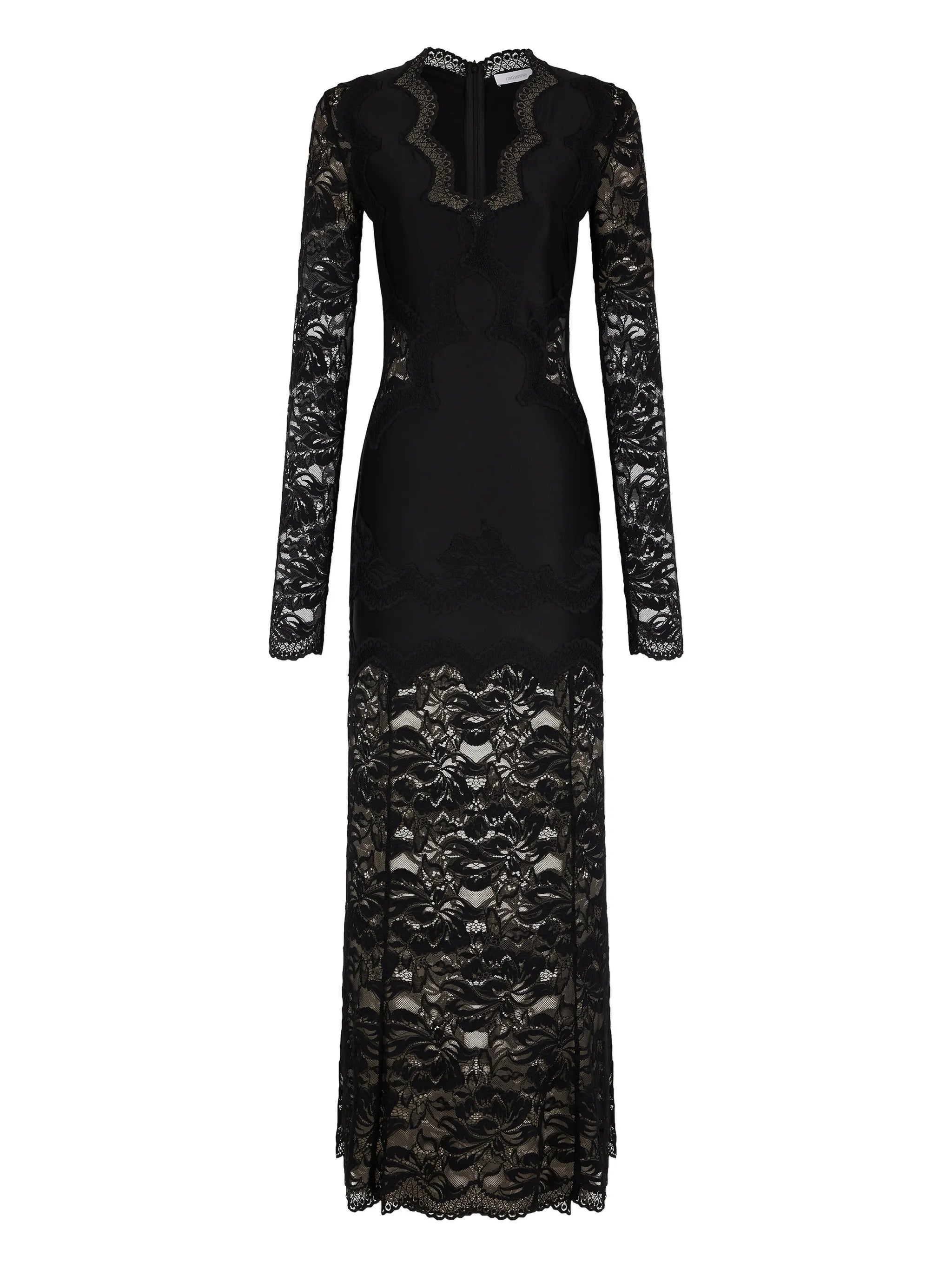 long-sleeve lace maxi dress