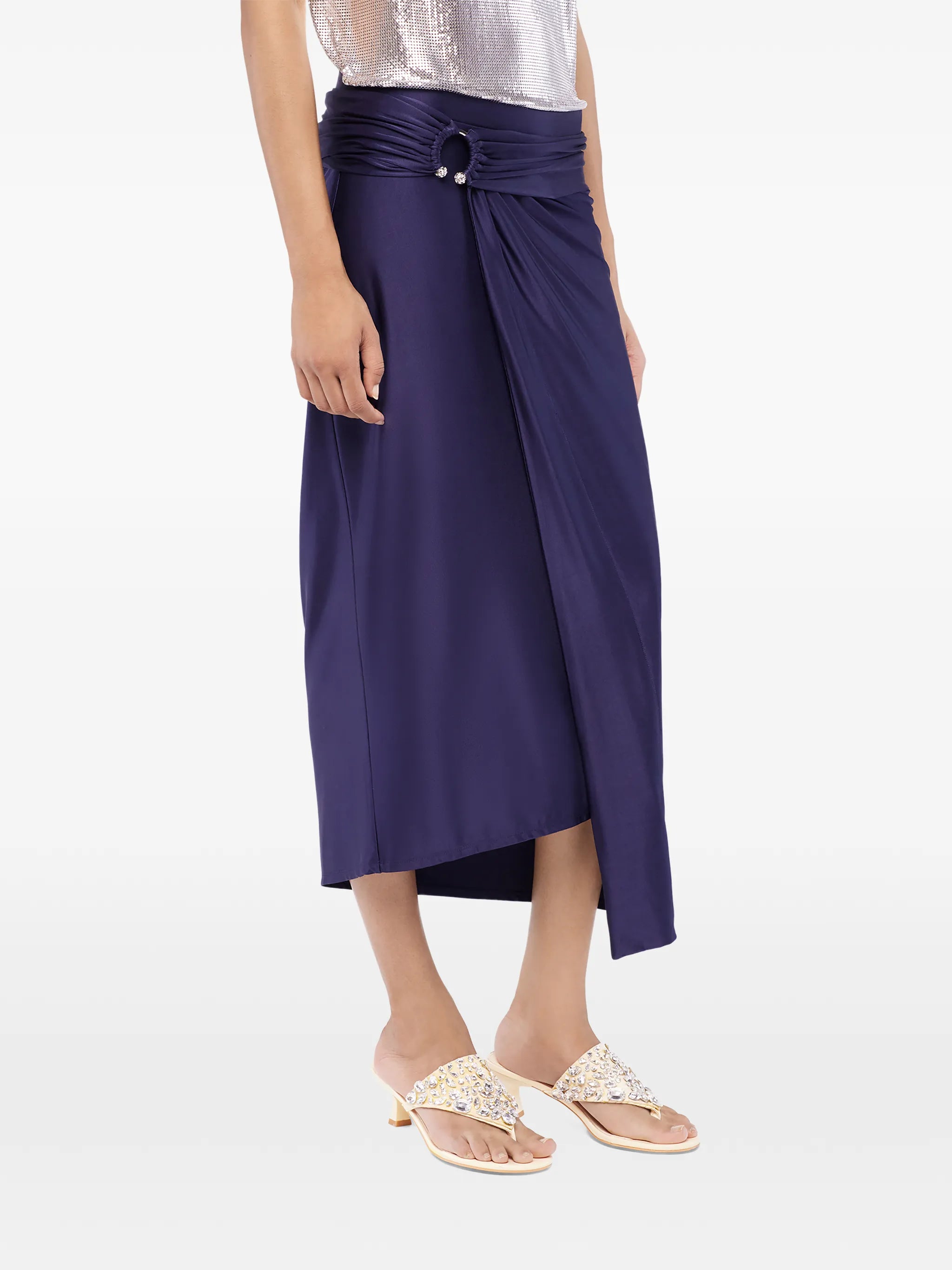 midi piercing jersey skirt