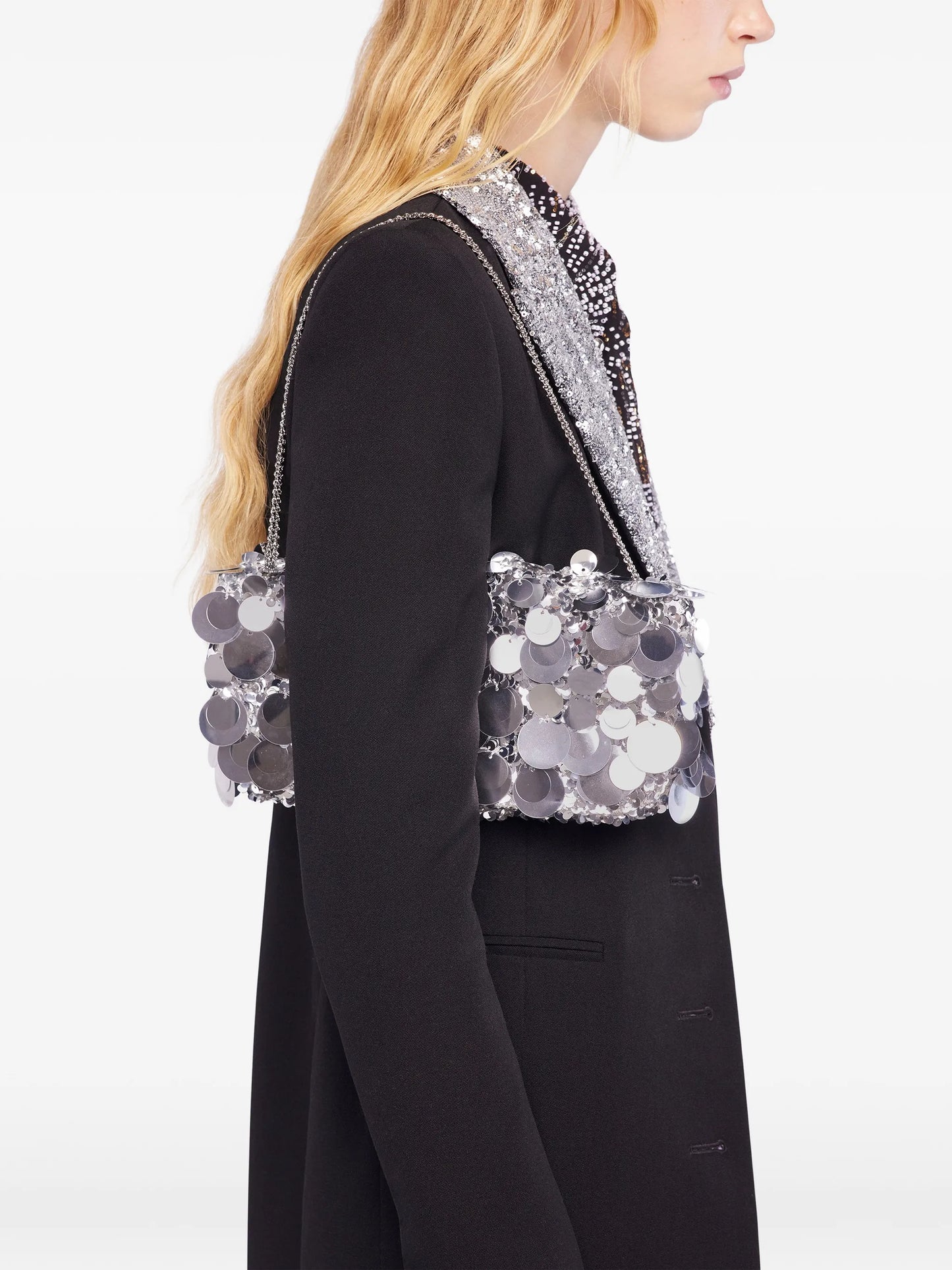 sequin-embellished clutch bag