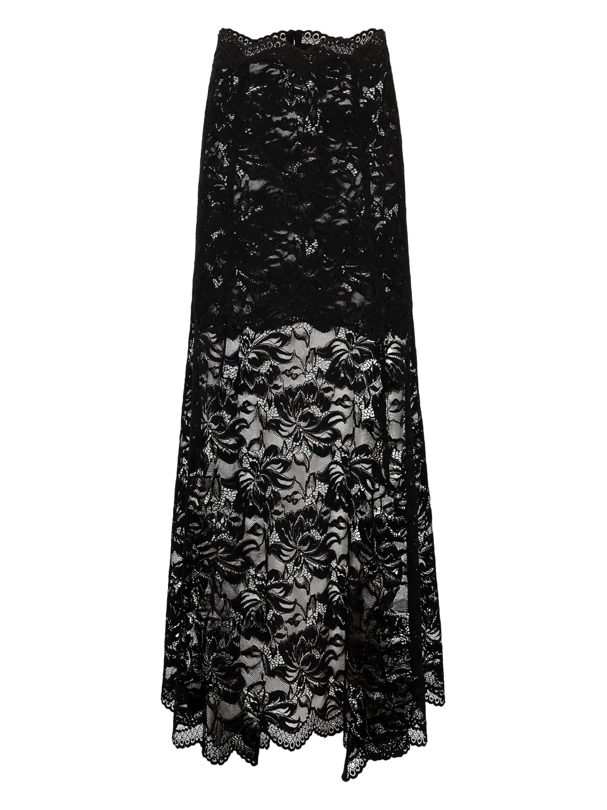 long flared lace skirt