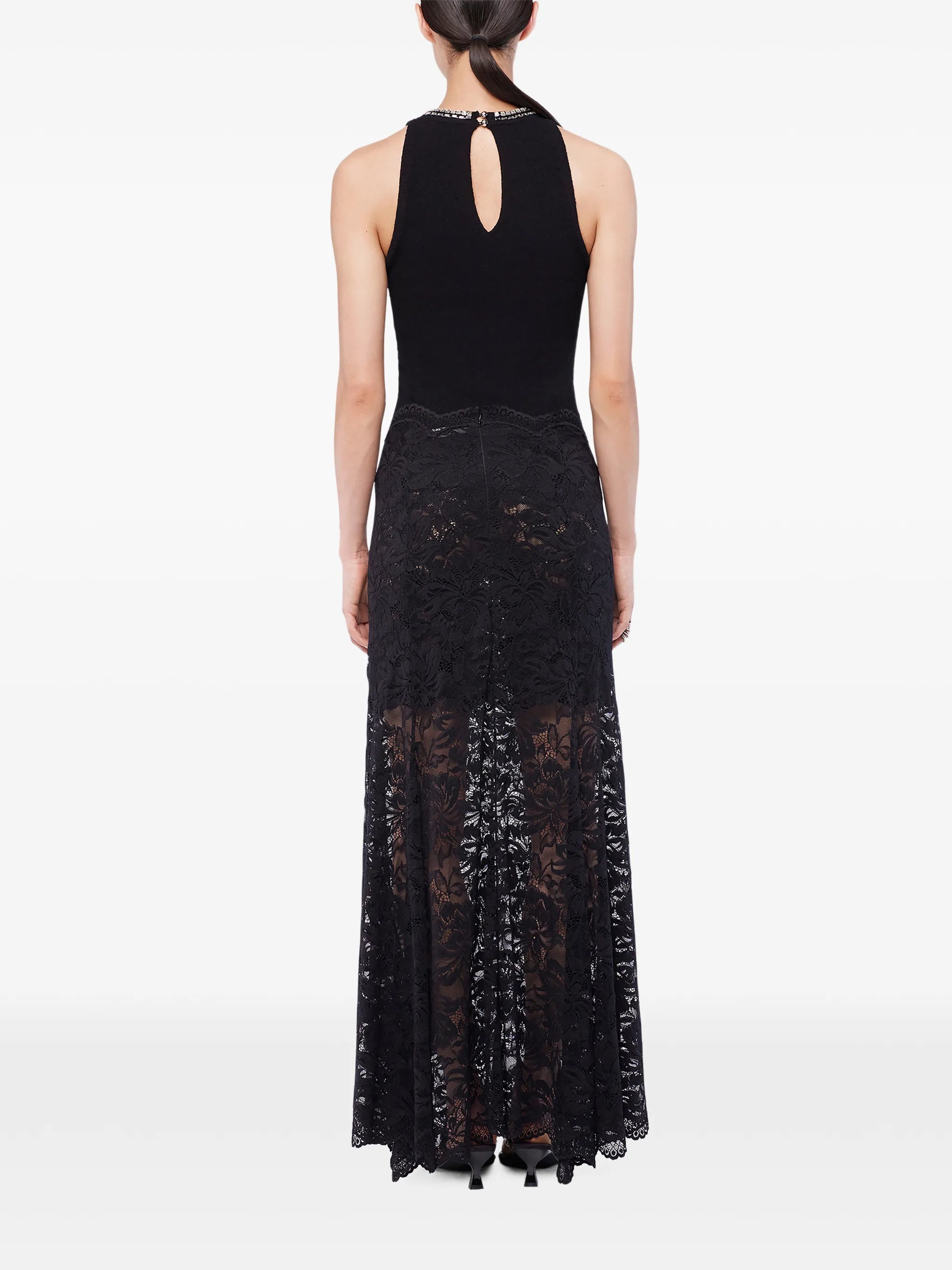 long flared lace skirt