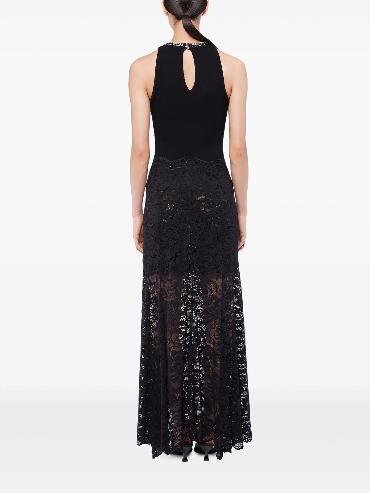 long flared lace skirt