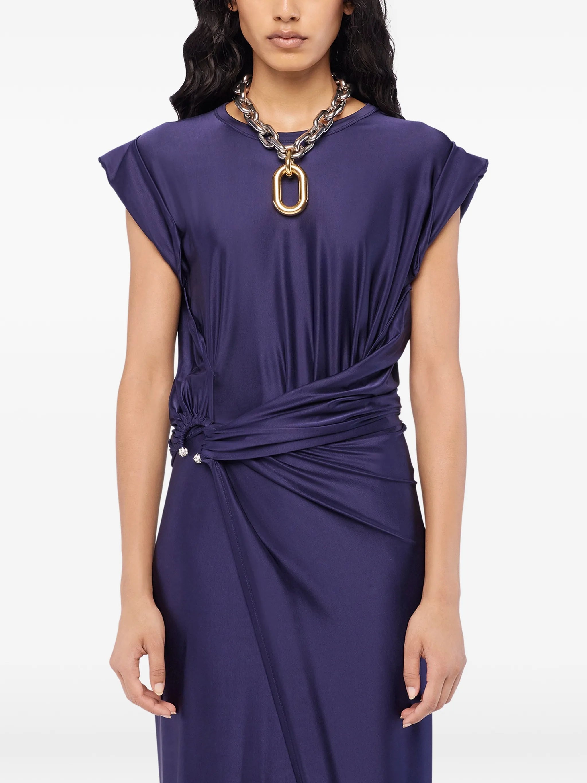 piercing-detail midi dress