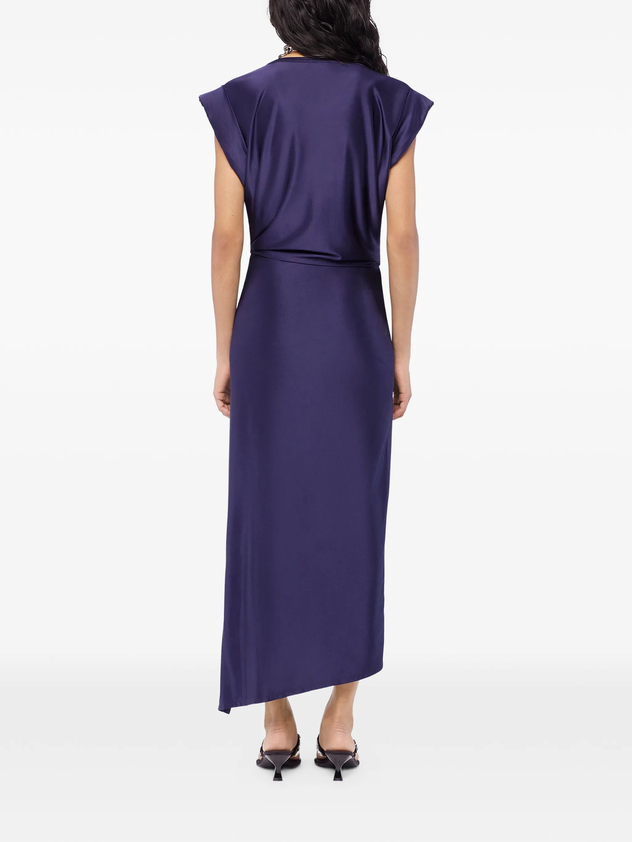 midi piercing-detail dress