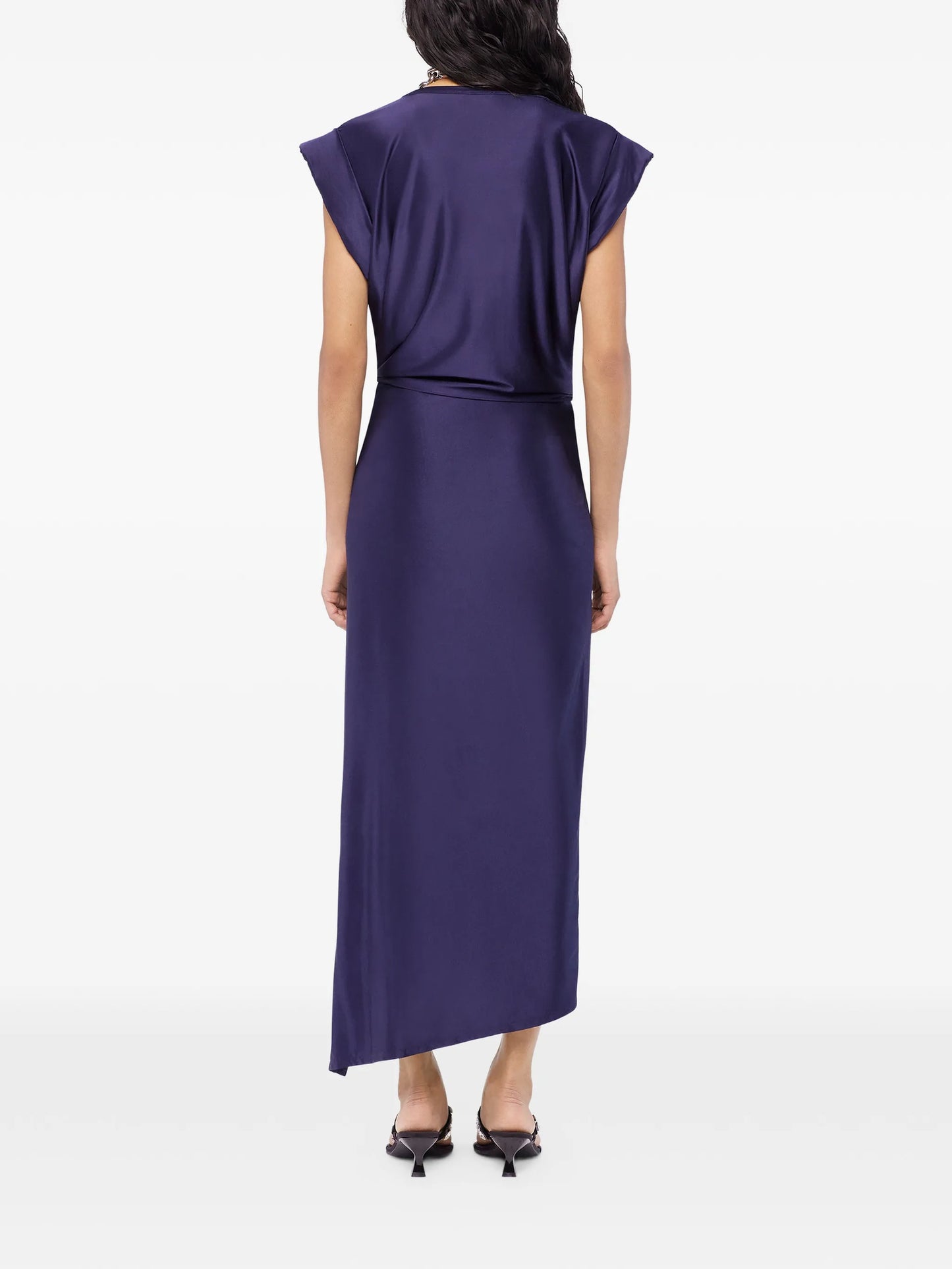 midi piercing-detail dress
