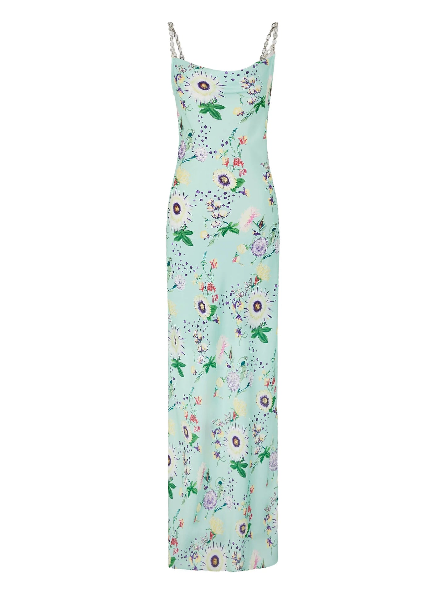 floral-print chain-detail maxi dress
